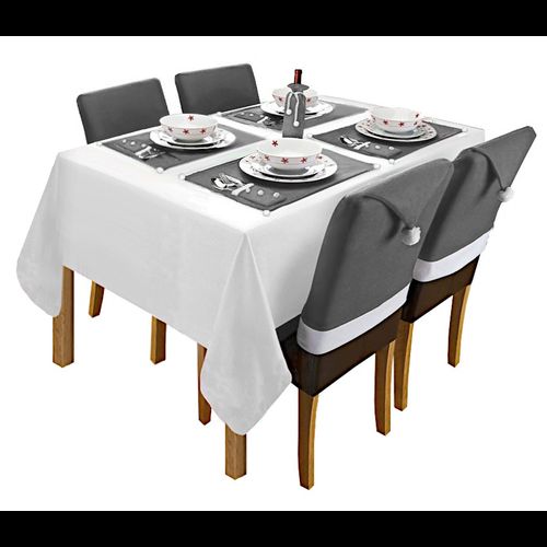CHRISTMAS DECORATION SET ON TABLE AND CHAIRS GREY
