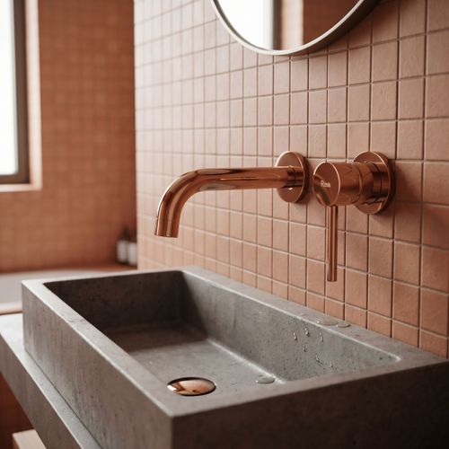 Potinkinis praustuvo maišytuvas Rea Lungo Copper + dėžutė