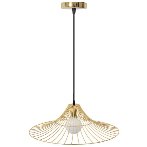 Lampa Sufitowa Wisząca Płaska Okrągła Loft APP499-1CP Złota