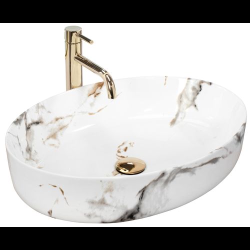 Lavabo da appoggio REA Queen Carrara Shiny