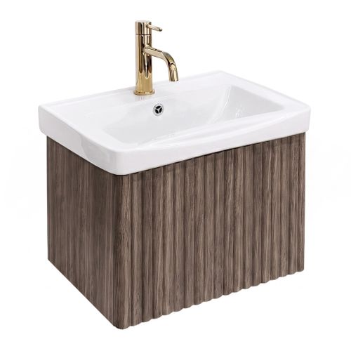 Meuble de salle de bains avec lavabo Rea DB85-50-1 Orio Dark 50cm