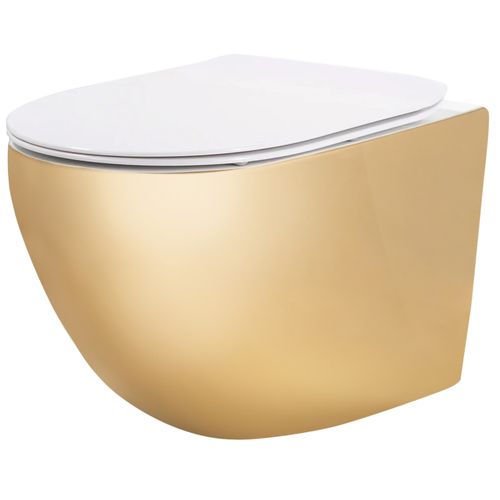 Taza de inodoro WC Carlo Flat Mini Gold/White