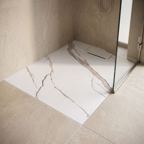 Duschtasse Bazalt CARRARA WHITE 80x100
