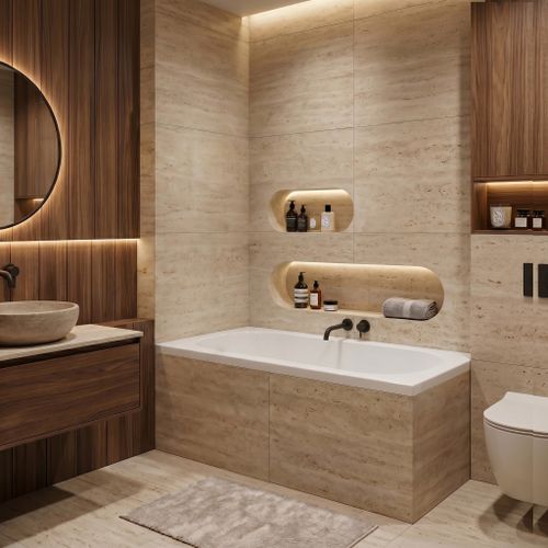 Built-in acrylic bathtub Rea Gloria 130