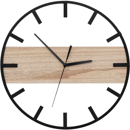 Loft Okrúhle 35 cm nástenné hodiny z kovu/dreva MC70903