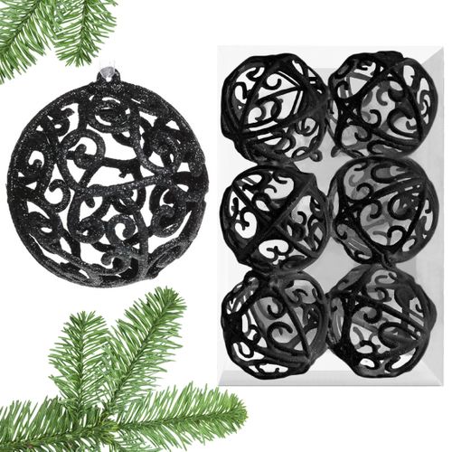 Christbaumkugeln 6 Stück BLACK SET6 KL-21X25