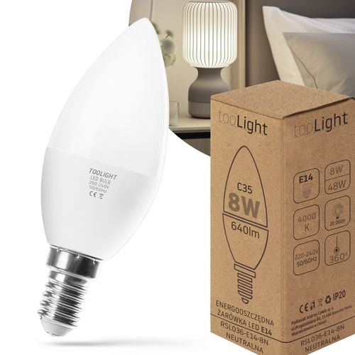 Lemputė LED Šilta RSL036 E14 8W Neutral