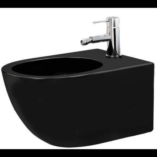 Wandhangend Carlo Mini bidet Mat zwart