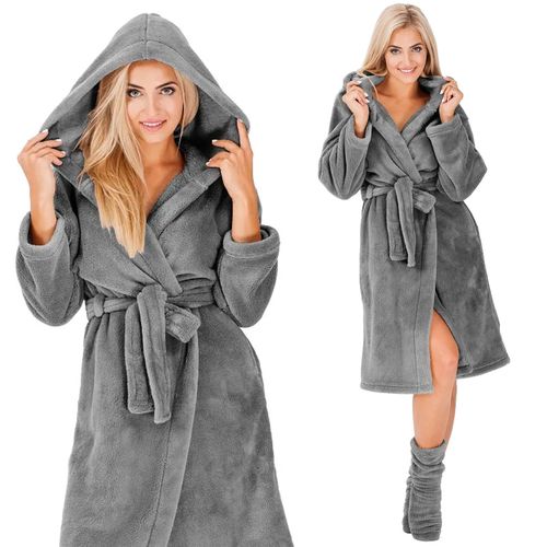 Bathrobe Nancy Grey + Socks S/M