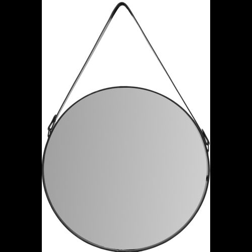 Kulaté zrcadlo na popruhu Loft 60 cm ČERNÁ CFZL-MR060