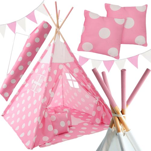 Tente Tipi 4. DOTS- Pink/White
