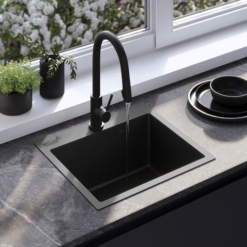 Stainless steel sink Leo 50 Black