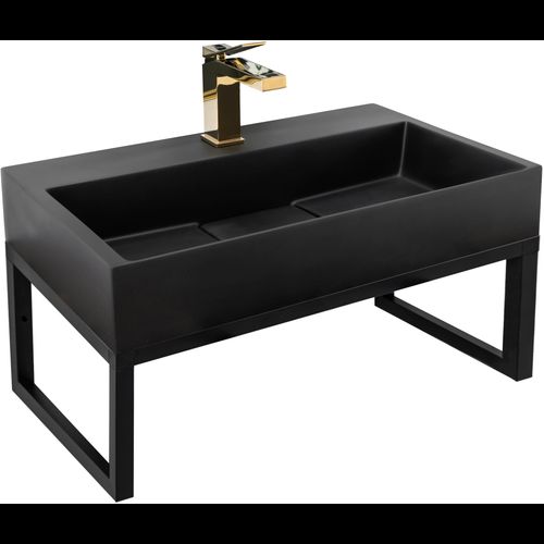 Lavabo in conglomerato GOYA BLACK MAT70CM + TELAIO