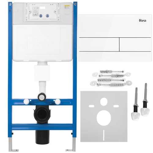 Concealed cistern frame Rea T White Glass