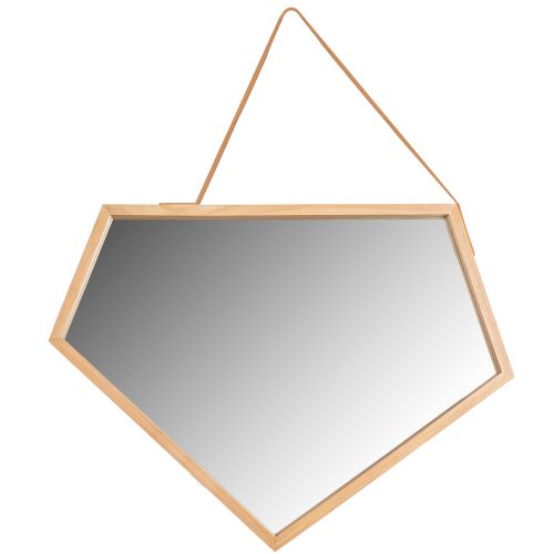 Drevené asymetrické zrkadlo 49 cm