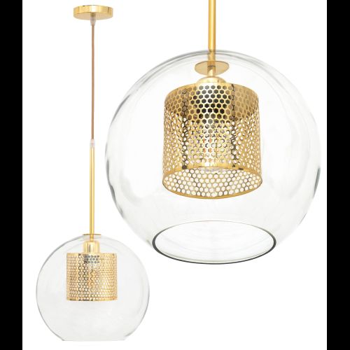 Lampa wisząca szklana loft APP554-1CP 20cm Złota