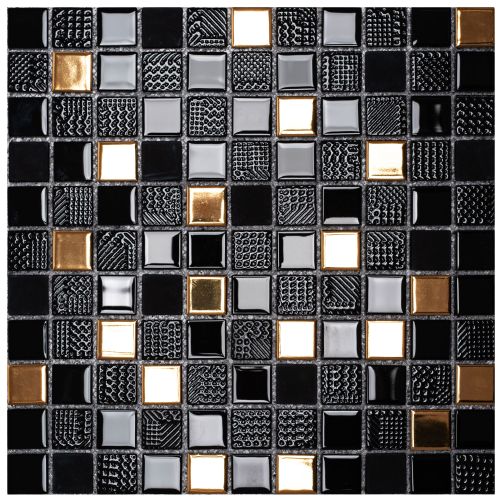 Mozaik dekorcsempe  322155 Black Gold
