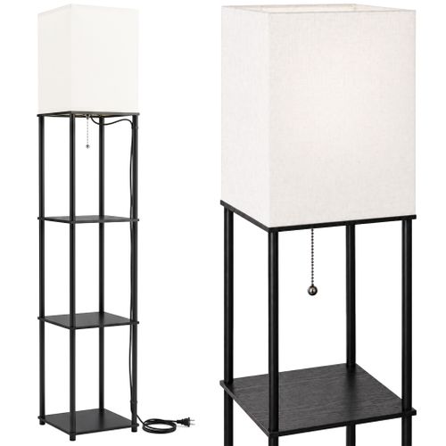 Lampa Stojąca Podłogowa JNH050-1F White z półkami