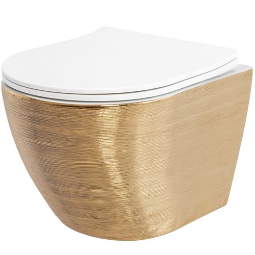 Wandhangende Carlo Flat Brush Gold toiletpot