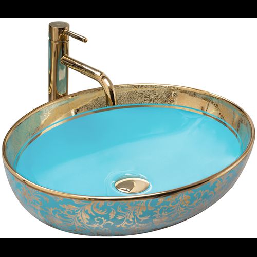 Ceramic Basin Margot Gold/ Blue