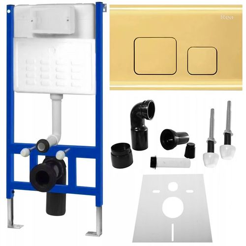 Podomítkový WC systém + tlačítka - F zlatý