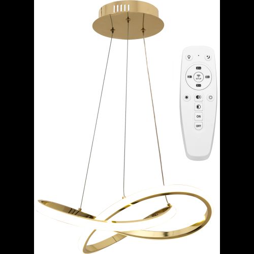 Prstencové moderné LED závesné stropné svietidlo + diaľkové ovládanie APP390-CP Gold