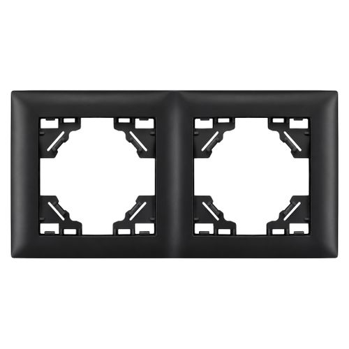 Double socket frame OSTE JNH014-2F Black