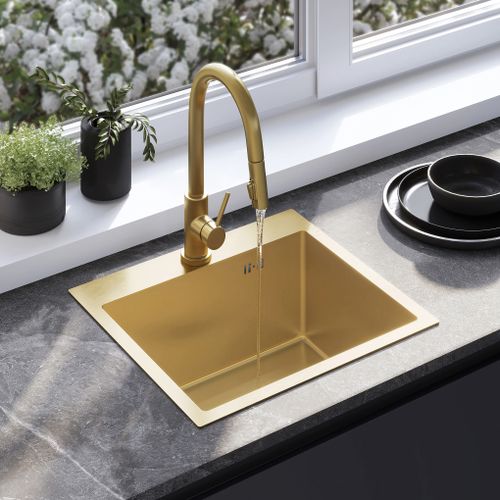 Стоманена мивка Leo 50 BRUSH GOLD