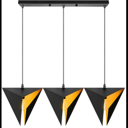 LAMPĂ TRIANGULARĂ GEOMETRICĂ TRIPLE NEGRU APP254-3CP