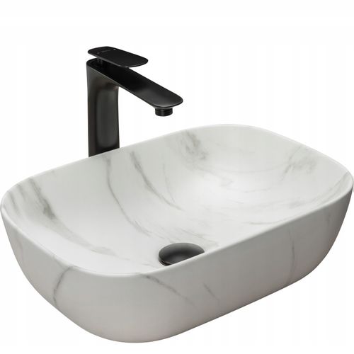 Lavabo da appoggio  Rea Belinda Marble Mat