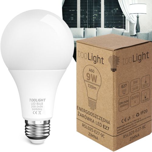 Lemputė LED Šilta RSL025 E27 9W Cold