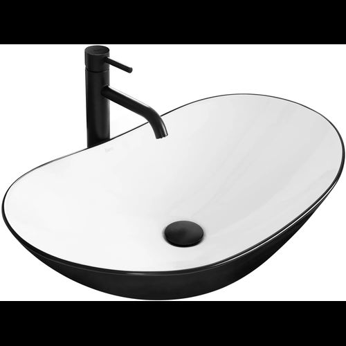 Lavabo sobre encimera Rea Royal White Black