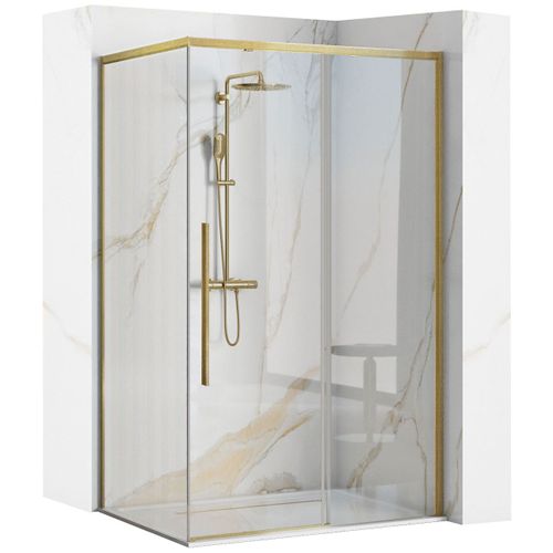 Shower enclosure SOLAR GOLD Brush 100x80