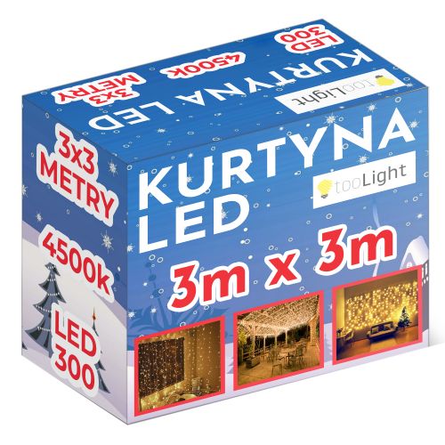 Cortina LED 300 diod 3x3m