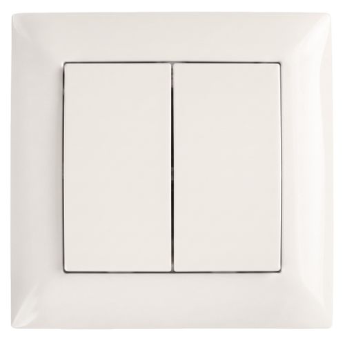 Dvojitý Vypínač s Rámikom OSTE JNH007-W BEIGE