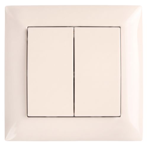 Double Switch with Frame OSTE JNH007-W BEIGE