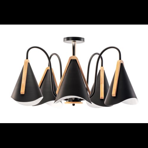 Lampa Sufitowa Skandynawska Pięcioramienna APP607-5C Czarna