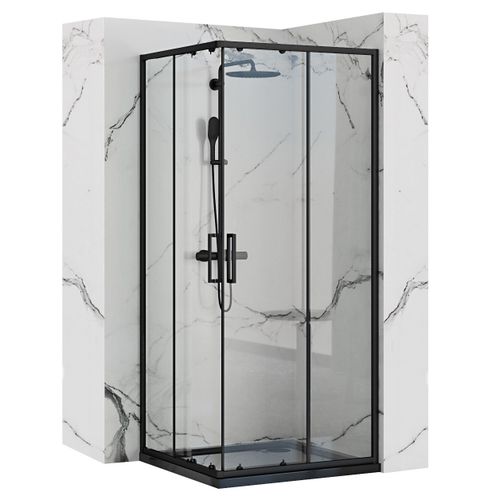 shower enclosure Rea Punto Black 80x80