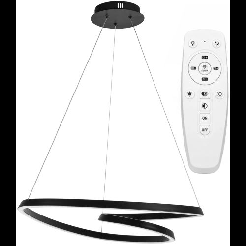 Lampe Ring Moderne LED + Télécommande APP796-cp Black