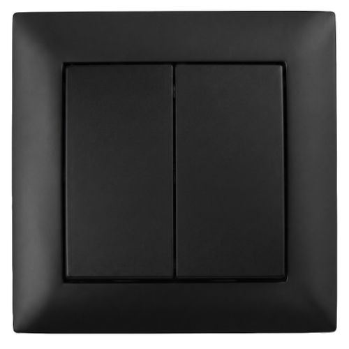 Double Switch with Frame OSTE JNH007-W BLACK