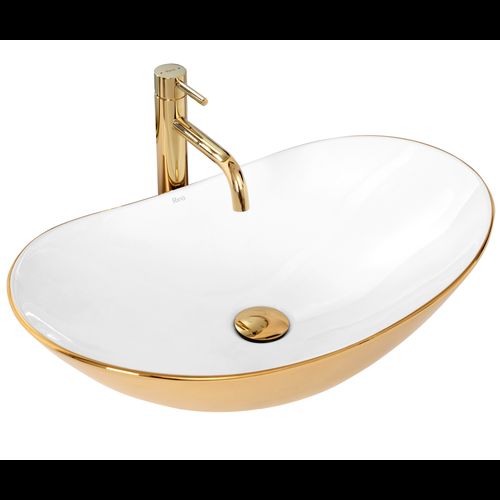 Lavabo da appoggio Rea Royal White Gold