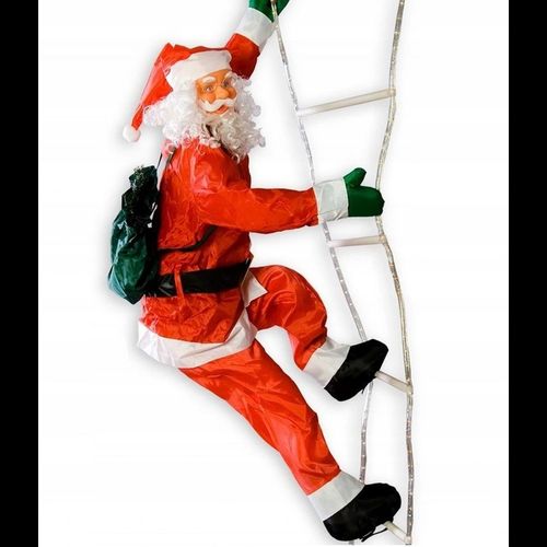 Santa Claus 190 CM na svítící LED žebříku