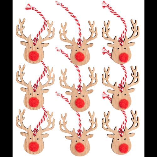 Set of  Christmas ornaments 9 pcs reindeers