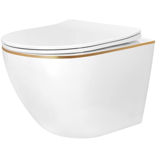 Cuvette WC suspendue Rea Carlo Mini Tornado NFQ GOLD EDGE
