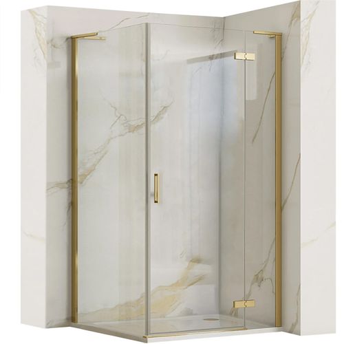 Shower enclosure REA Hugo 100x90 Gold Brush