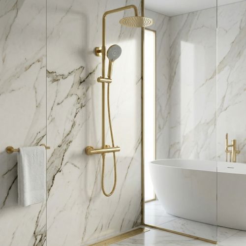 Zuhanykészlet kifolyó nélkül termosztáttal Rea Lungo Gold