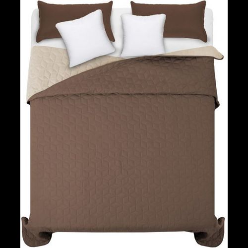 bedspread- quilted/double-sided Diamante Brown & Beige