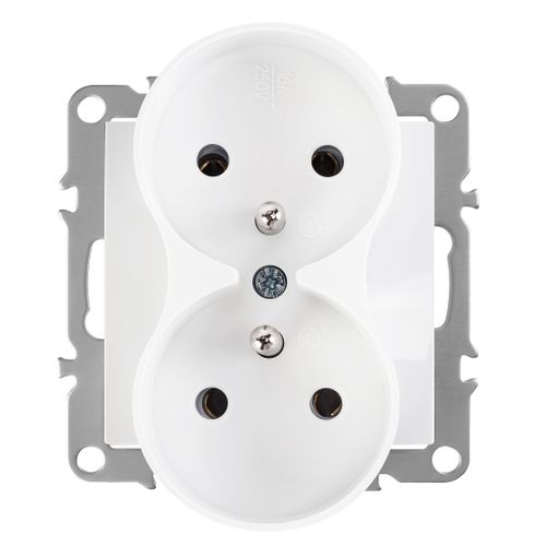 Double grounded socket OSTE JNH002-G White