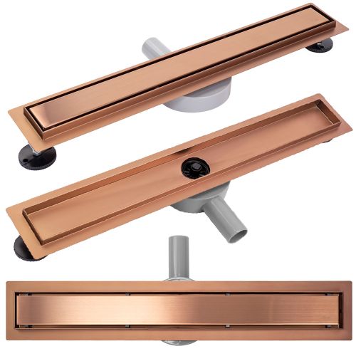 Drain linéaire Rea Pure Neo brushed copper 80