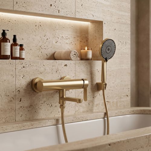 Смесител за вана Rea Arcos Brushed Gold